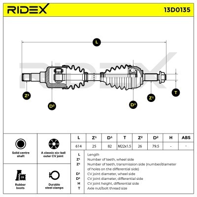 Drive Shaft RIDEX 13D0135 13D0135 - photo 6