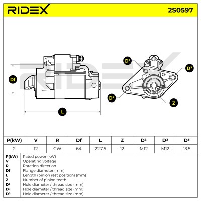 Starter RIDEX 2S0597 2S0597 - photo 7