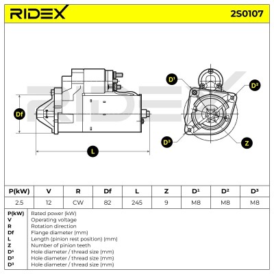 Starter RIDEX 2S0107 2S0107 - photo 7
