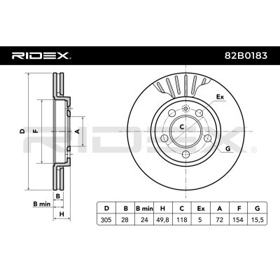 Brake Disc RIDEX 82B0183 82B0183 - photo 7