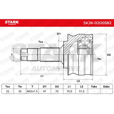 Joint Kit, Drive Shaft Stark SKJK-0200582 SKJK-0200582 - photo 5