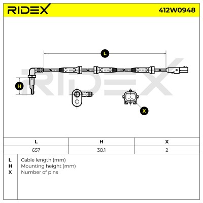 ABS Sensor RIDEX 412W0948 412W0948 - photo 6