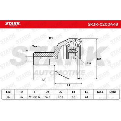 Joint Kit, Drive Shaft Stark SKJK-0200449 SKJK-0200449 - photo 7