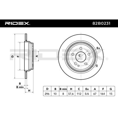 Brake Disc RIDEX 82B0231 82B0231 - photo 3