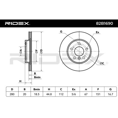 Brake Disc RIDEX 82B1690 82B1690 - photo 6