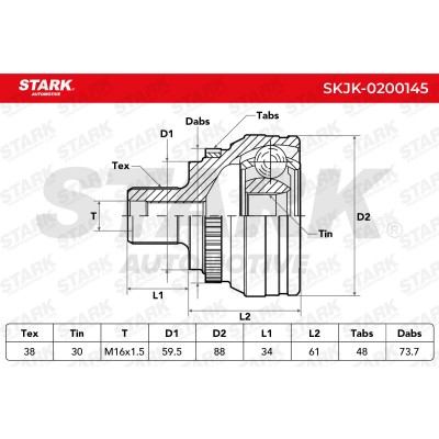 Joint Kit, Drive Shaft Stark SKJK-0200145 SKJK-0200145 - photo 4