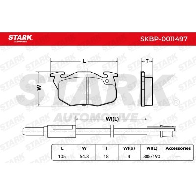 Brake Pads Set Stark SKBP-0011497 SKBP-0011497 - photo 3