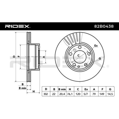 Brake Disc RIDEX 82B0438 82B0438 - photo 3
