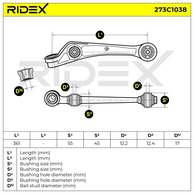 Control Arm RIDEX 273C1038 273C1038 - photo 6