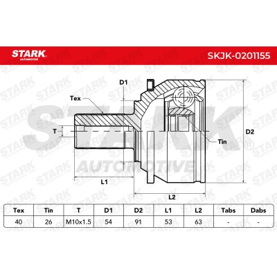 Joint Kit, Drive Shaft Stark SKJK-0201155 SKJK-0201155 - photo 7