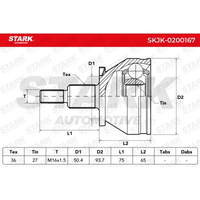 Joint Kit, Drive Shaft Stark SKJK-0200167 SKJK-0200167 - photo 5