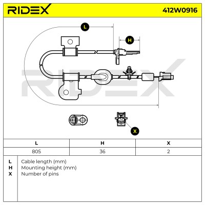 ABS Sensor RIDEX 412W0916 412W0916 - photo 6
