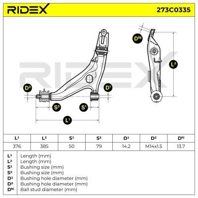 Control Arm RIDEX 273C0335 273C0335 - photo 6