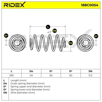 Suspension Spring RIDEX 188C0054 188C0054 - photo 4