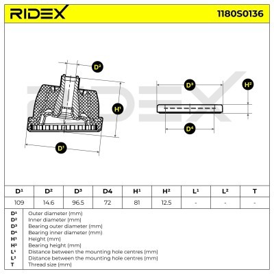 Strut Support Bearing Front RIDEX 1180S0136 1180S0136 - photo 6