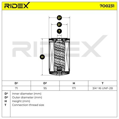 Oil Filter RIDEX 7O0231 7O0231 - photo 5