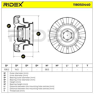 Strut Support Bearing Front RIDEX 1180S0440 1180S0440 - photo 5