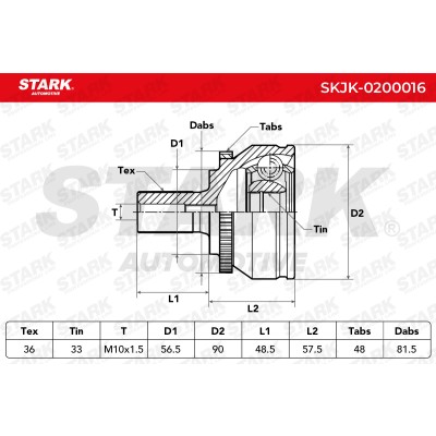 Joint Kit, Drive Shaft Stark SKJK-0200016 SKJK-0200016 - photo 8