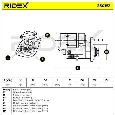 Starter RIDEX 2S0153 2S0153 - photo 6