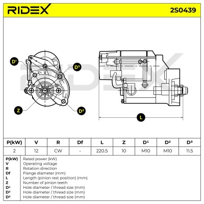 Starter RIDEX 2S0439 2S0439 - photo 6