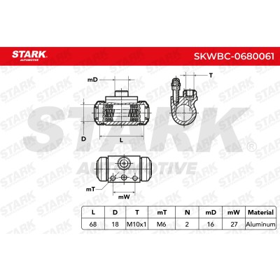 Wheel Brake Cylinder Stark SKWBC-0680061 SKWBC-0680061 - photo 5