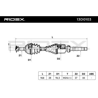 Drive Shaft RIDEX 13D0103 13D0103 - photo 7