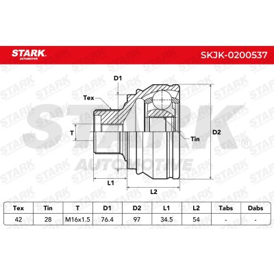 Joint Kit, Drive Shaft Stark SKJK-0200537 SKJK-0200537 - photo 4