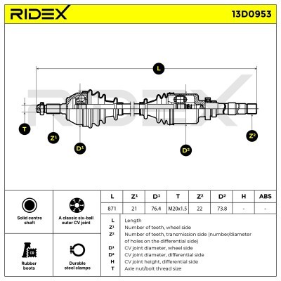 Drive Shaft RIDEX 13D0953 13D0953 - photo 7