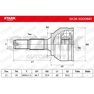 Joint Kit, Drive Shaft Stark SKJK-0200661 SKJK-0200661 - photo 6