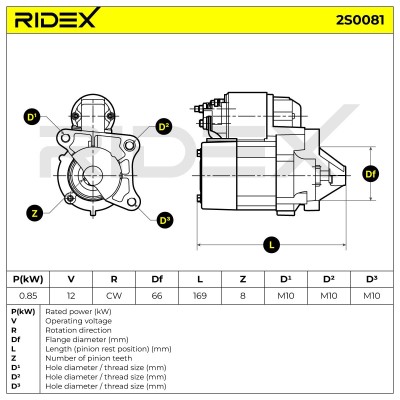 Starter RIDEX 2S0081 2S0081 - photo 6