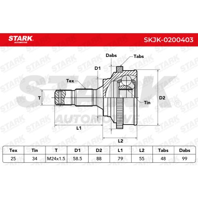 Joint Kit, Drive Shaft Stark SKJK-0200403 SKJK-0200403 - photo 5