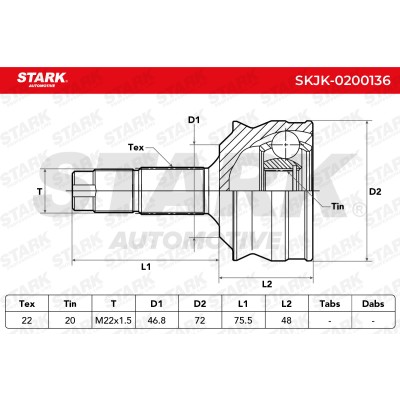 Joint Kit, Drive Shaft Stark SKJK-0200136 SKJK-0200136 - photo 5