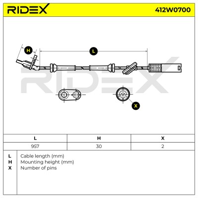 ABS Sensor RIDEX 412W0700 412W0700 - photo 6