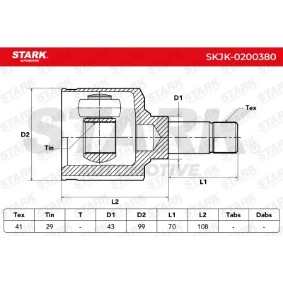 Joint Kit, Drive Shaft Stark SKJK-0200380 SKJK-0200380 - photo 5