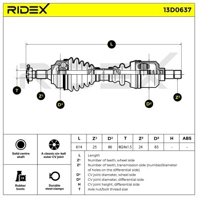 Drive Shaft RIDEX 13D0637 13D0637 - photo 7