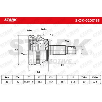 Joint Kit, Drive Shaft Stark SKJK-0200195 SKJK-0200195 - photo 6