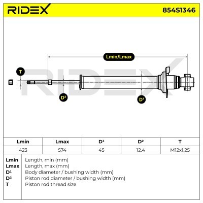 Shock Absorber RIDEX 854S1346 854S1346 - photo 7