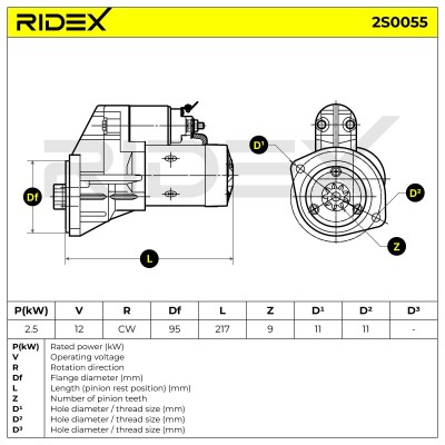 Starter RIDEX 2S0055 2S0055 - photo 5
