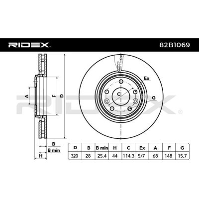 Brake Disc RIDEX 82B1069 82B1069 - photo 3
