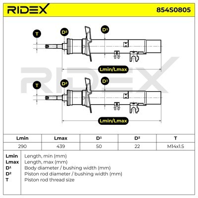Shock Absorber RIDEX 854S0805 854S0805 - photo 4