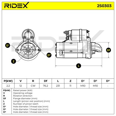 Starter RIDEX 2S0303 2S0303 - photo 7