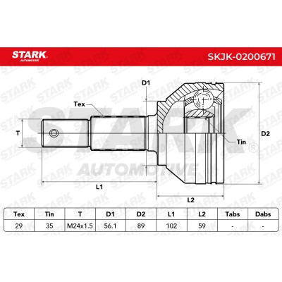 Joint Kit, Drive Shaft Stark SKJK-0200671 SKJK-0200671 - photo 5