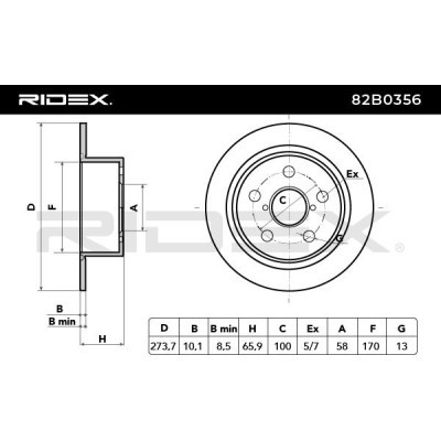 Brake Disc RIDEX 82B0356 82B0356 - photo 3