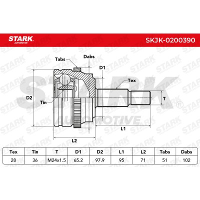 Joint Kit, Drive Shaft Stark SKJK-0200390 SKJK-0200390 - photo 6