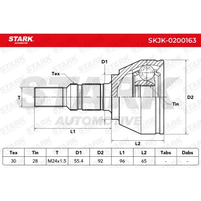 Joint Kit, Drive Shaft Stark SKJK-0200163 SKJK-0200163 - photo 4