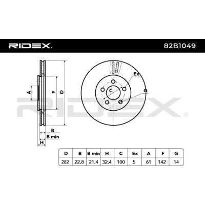 Brake Disc RIDEX 82B1049 82B1049 - photo 5