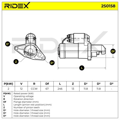 Starter RIDEX 2S0158 2S0158 - photo 7
