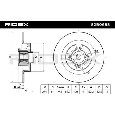 Brake Disc RIDEX 82B0688 82B0688 - photo 3