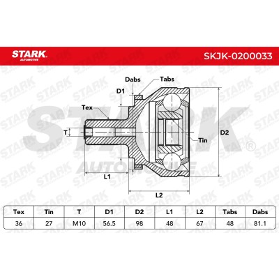 Joint Kit, Drive Shaft Stark SKJK-0200033 SKJK-0200033 - photo 6