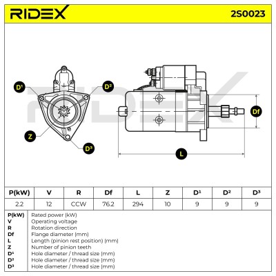 Starter RIDEX 2S0023 2S0023 - photo 5